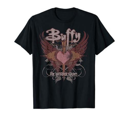 Buffy The Vampire Slayer Gothic Winged Heart Y2K TV Show T-Shirt