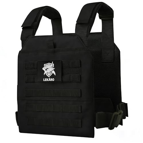 Adjustable Weighted Vest for Men Women – Tactical Vest for Rucking, HIIT & CrossFit, Fits 10x12 Plates, 600D Breathable Weight Vest & Exercise Vest for Strength Training, Weights Not Included