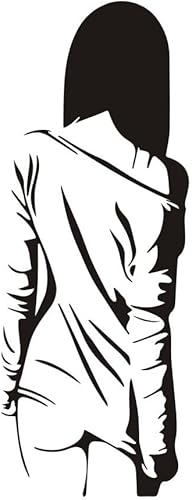 Miniatura 6 de Calcomanías de pared de mujer en blanco y negro, calcomanías de pared creativas de belleza, despegar y pegar, murales de PVC impermeables extraíbles