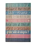 tablas pintadas con frases Material: pino/abeto misorpresa Tabla Madera Mensaje: Normas DE LA CASA Tabla Decorativa 50x32 cm
