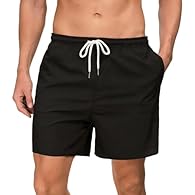 【Quick-Dry & Comfort Fabric】Made from 100% polyester, these mens swim shorts dry fast and repel water, keeping you comfortable and light during beach trips, pool sessions, or any water activity. 【Two Practical Side Pockets】The mens swimming trunks fe...