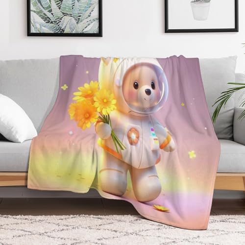 Couverture ours mignon flannel douce cadeau idéal pour voyage lit et canapé - 3