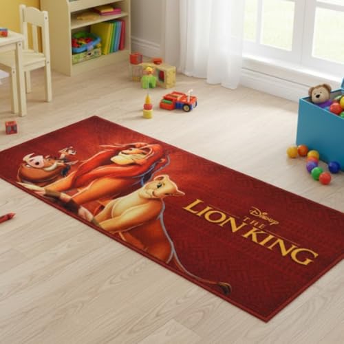 Image of Athom Living Disney Lion King Runner Carpet 2x4.5 Ft, Soft Printed Mat with Anti-Skid Backing, Durable Washable Runner for Kids Bedroom, Play Area & Playroom Decor