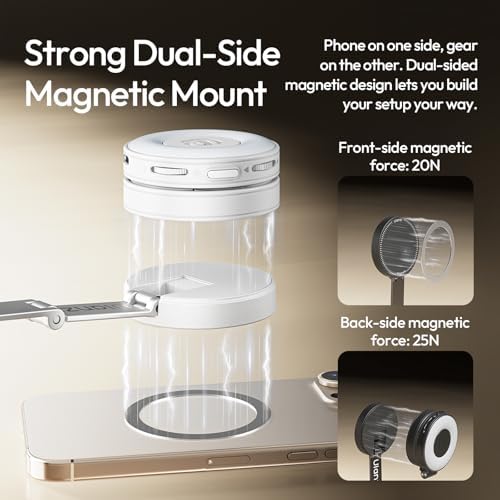 ULANZI Magnetic Phone Tripod and ULANZI LM23 Magnetic Selfie Light Combo for Selfies/Video Calls/Vlogging/Photography image 3