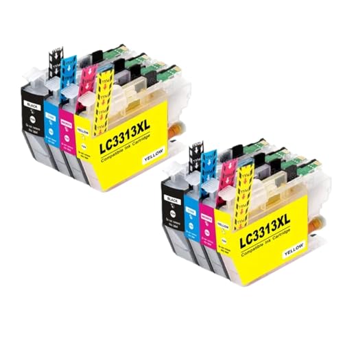 Cartouche LC3311 LC3313 anti-bavure pour impressions nettes sur MFC-J491DW (8 PCS)