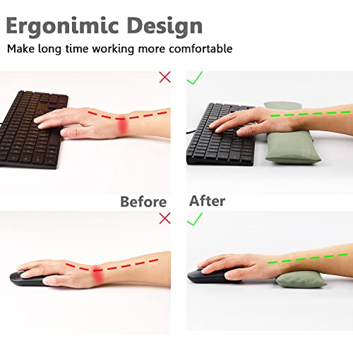 Large Mouse Pad with Wrist Support and Keyboard Wrist Rest Bean Bag Set