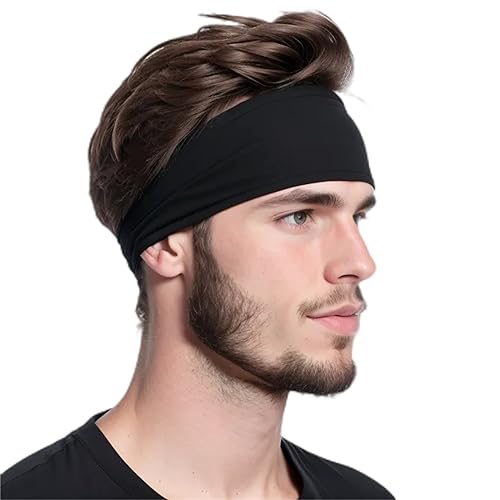 Pacote com 3 faixas de cabelo para homens e mulheres, faixa de cabelo esportiva masculina, faixa de