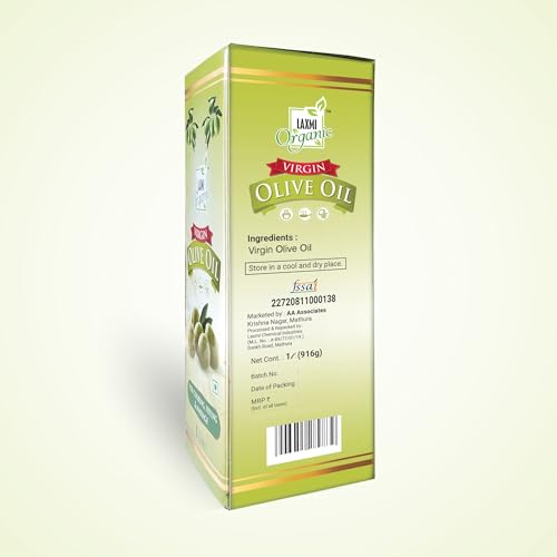 Image of LAXMI ORGANIC Pure Olive Oil 3 Litre Family Pack | Cold Pressed Jaitun Ka Tel | 100% Pure Edible Oil for Cooking, Hair & Skin Care | Rich in Antioxidants & Vitamin E | Daily Use Oil