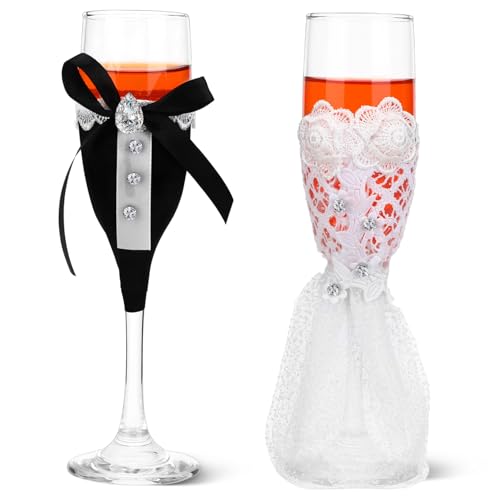 Healifty Copas de Vino para Bodas Elegantes Vaso de Novios para y Celebraciones Decoración de Bodas con Diseño Temático Copas Resistentes y para y Compromisos