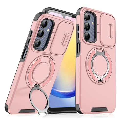 A5 5G (CPH2735) �p�̏Ռ��ɋ���TPU&PC�f�� �����O�u���P�b�g�t�� 360°��]���X�^���h �P�[�X �^�t�Ŋ�� �w�ʃJ�o�[ CASE(�s���N)