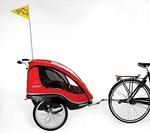 Fahrradanhänger Dolphin New Edition in Rot für Kinder