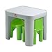 Step2 Mighty My Size Kids Table & Chair Set, Playroom Activity Table for Arts & Crafts, Made of Durable Plastic, For Toddlers 2+ Years Old, Gray & Green