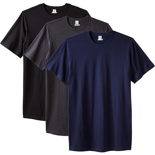 KingSize Men's Big & Tall Cotton Crewneck Undershirt 3-Pack - Tall - 6XL, Assorted Basic