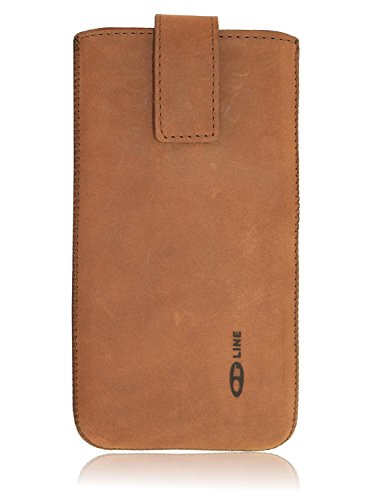 OrLine Funda de piel para Goclever Quantum 3 500 (lengüeta con cierre de velcro)