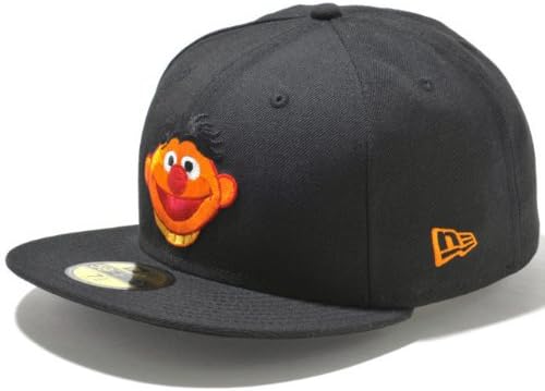 Amazon サイズ 8 Sesame Street New Era 59fifty Cap セサミストリート ニューエラ 5950キャップ アーニー ブラック ライトオレンジ N キャップ 通販