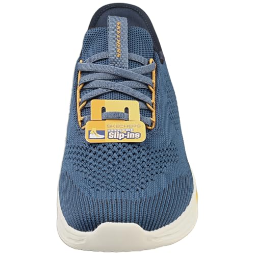 Skechers Homme Slade-Quinto Hands Free Slip-in Mocassin, Blue Knit, 43 EU