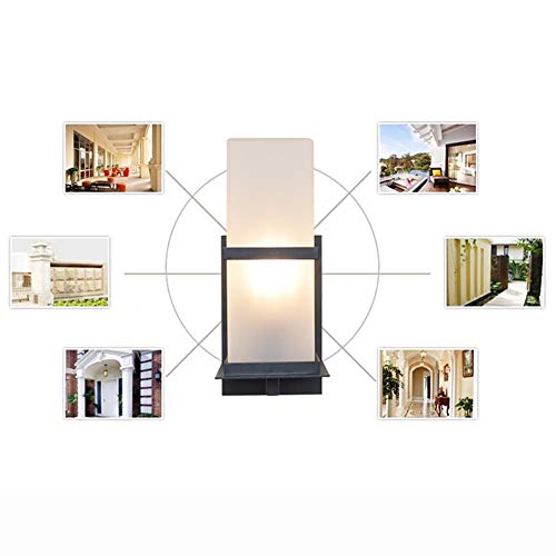 Applique extérieure étanche avec diffuseur carré en verre opale
