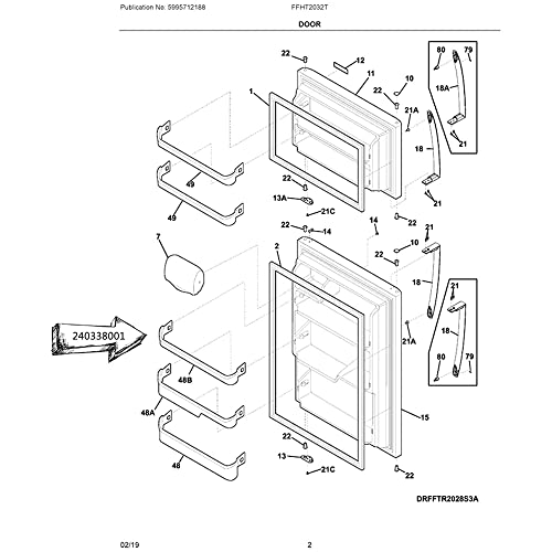 DPD 240338001 Door Bin Shelf Rack Compatible with Frigidaire or Kenmore Refrigerator - Thumbnail 5