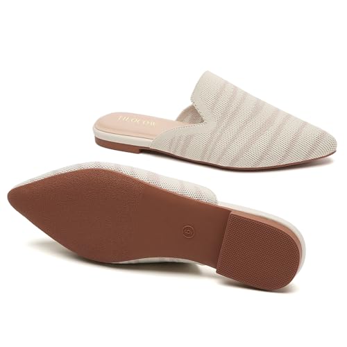 Image of Tilocow Knit Mules Office Slip on Loafers Business Casual Flats for Women