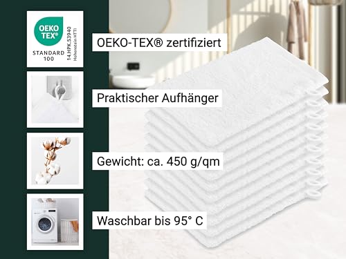 Waschhandschuhe Zollner 10er Set 16×21 cm aus Baumwolle
