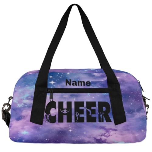 Personalized Cheerleading Dance Bags Customized Name Kids Duffle Bags Starry Sky Sports Bags Small Travel Bags