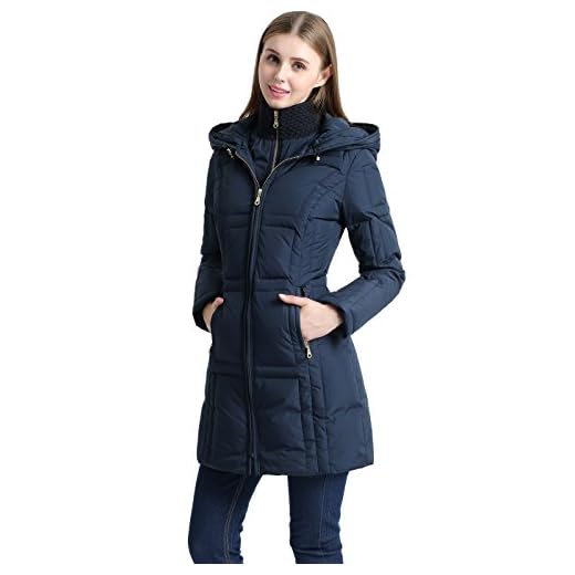 BGSD Women's Whitney Waterproof Down Puffer Coat Navy Small