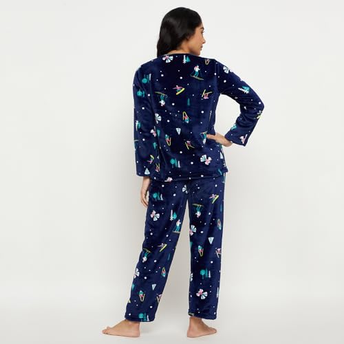Image of CAMEY Womens Winter Full Sleeve Top and Pajama Pants Regular Fit Night Suit Round Neck Top and Pyjama Set Ladies Night Dress