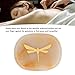 Thumb Worry Stone, Gold Dragonfly Carving Healing Crystal Quartz Palm Stone Meditation Gift for Reiki Meditation Balancing (Type 1)