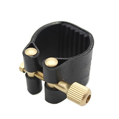Timiy Sax Saxphone Dark Ligature for Hard Rubber Tenor Sax, Gold Fittings(TENOR)