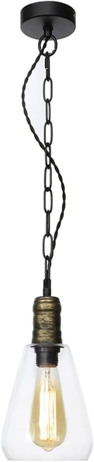 Lampe suspendue industrielle moderne alliage de verre et finitions rétro - 3