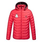 Chaqueta climatizada para mujer inteligente, 9 zonas de calefacción, abrigo de calefacción eléctrica con control individual, chaqueta de invierno ligera de algodón, chaqueta calentada, abrigo de