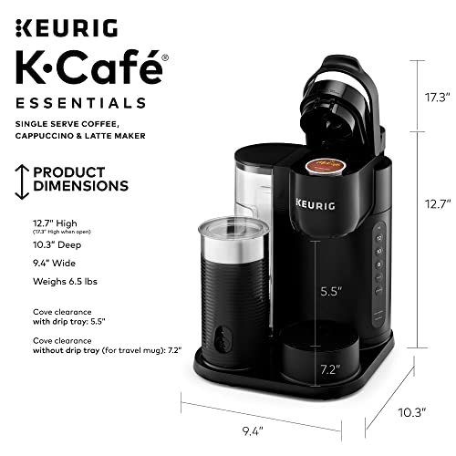 Adilaidun Ke-Urig K-Cafe Essentials Single Serve K-Cup Pod Coffee, Latte And Cappuccino Maker, Black, 12.7'' H X 9.4'' W X 10.3'' (5000365473) #TOP5