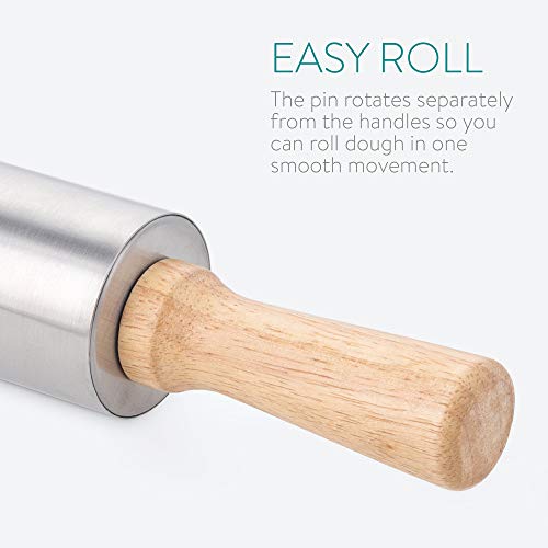 Compare prices for Navaris Stainless Steel Rolling Pin with Wooden