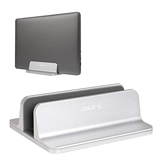 JARLINK Vertical Laptop Stand, Aluminum Laptop Holder Desktop Stand with Adjustable Dock Size (up to 17.3 inches) Compatible with All MacBook/Surface/Dell/Gaming Laptops (Silver)