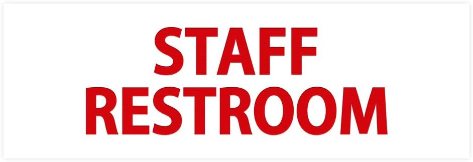 Signs ByLITA Basic Staff Restroom (White/Red) - Medium
