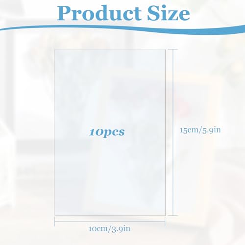 Image of TIESOME 10 PCS Clear Acrylic Sheet, 6 x 4 x 0.08 inches Acrylic Panels Shatter Resistant Plastic Sheet High Transparency Glass Replacement Picture Frame Board for Craft Windows Frame DIY Display