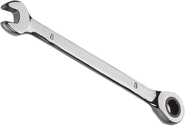 8mm Ratchet Spanner, Ratcheting Combination Wrench, Hardened Chrome Vanadium Steel Open End Spanner Metric