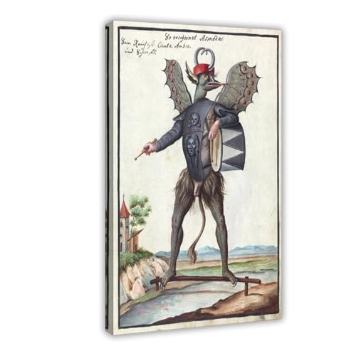 Compendium Rarissimum 1792 toile décorative d'Asmodeus pour un salon au style cabinet de curiosités