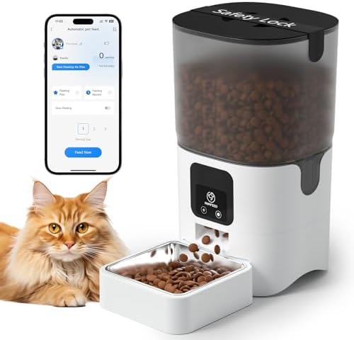 PAPIFEED Smart Automatic Cat Feeders Pet Feeder : WiFi Pet Feeder with APP Control for Remote Feeding, Detachable for Easy Clean,Stainless Steel Bowl,1-10 Meals Per Day for Dog (6L/25Cup) PAPIFEED Smart Automatic Cat Feeders Pet Feeder : WiFi Pet Feeder with APP Control for Remote Feeding, Detachable for Easy Clean,Stainless Steel Bowl,1-10 Meals Per Day for Dog (6L/25Cup)