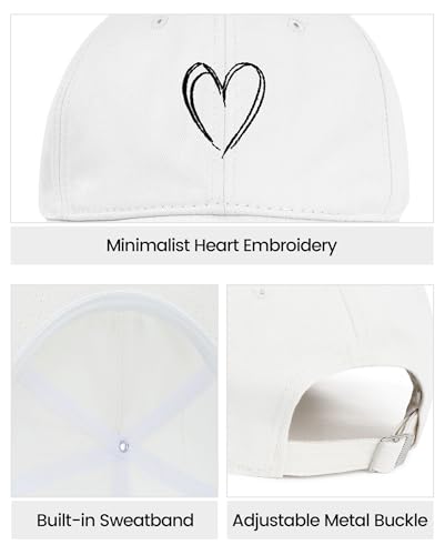 Image of American Trends Womens Baseball Caps Cute Heart Dad Hat, Adjustable Cotton Unisex Cap for Workout, Golf & Everyday Wear