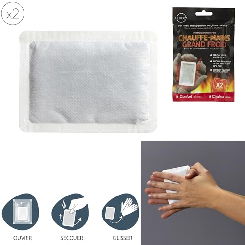 SENSLY Sofortheiztasche X2 Handwärmer 6 Stunden Wärme 9,5 x 5,5 x 0,5 cm – Einwegartikel