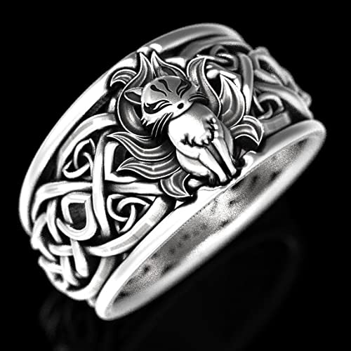 Kuyiuif 925 Sterling Silver Cute Novel Fox Ring Animal Pattern Twist Stacking Fashion Trend Elegant Dignified Handmade Polishing Hypoallergenic Jewelry Charm Mini Tiny Fox Ring Gift Size 9 #TOP1