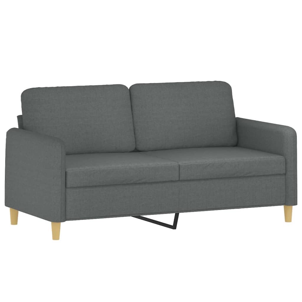 vidaXL Sofá de 2 plazas con Cojines Tela Gris Oscuro 140 cm