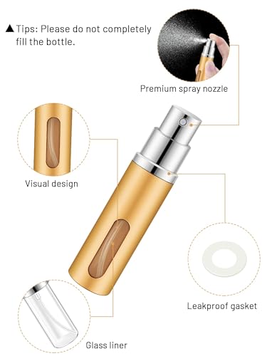 BELEVO Travel Perfume Atomiser Refillable 3 Pcs Perfume Travel Bottle For Toiletries 5 Ml Refillable Perfume Bottle Mini Spray Bottle Suitable For Men And Women Travel Essentials - Image 3