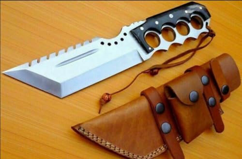 Generic EMP-049 Handmade Carbon Steel Full Tang Hunting Knife With Leather Sheath Fixed Blade Combat Knife Bushcraft Knife By Empire Industry