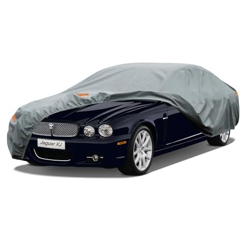 Kayme Heavy Duty Car Cover Custom Fit Jaguar XJ XJ6 XJ8 XJ12(1986-2019),Waterproof All Weather for Automobiles, Full Exterior Covers Sun Rain UV Prote