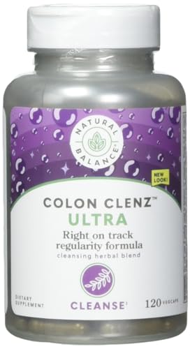 Natural Balance Ultra Colon Clenz | Herbal Colon Cleanse & Detox Supplement | Gentle & Dependable Overnight Formula | 120 Vegetarian Capsules