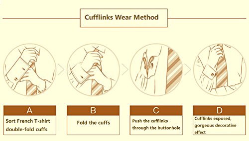 Fontee® 1 paar hoogwaardige Franse overhemd manchetknopen blauwe koolstofvezel epoxy manchetknopen voor mannen klassieke manchetknopen met geschenkdoos (verguld) - Image 5