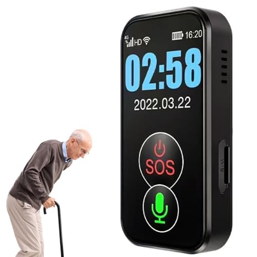 Dispositivo de alerta para ancianos con botón SOS, llamadas de voz inteligentes 4G impermeables, posicionamiento GPS, detección de caídas anormales para soporte de demencia y Alzheimer