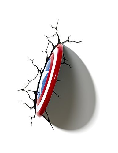 3D Light FX - Lampada da Parete Decorativa a LED, a Forma di Scudo di Capitan America della Marvel - Image 3